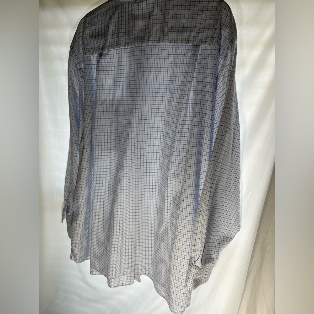 Rochester White and Blue Stripes Size 19 36/37T Button Down Suit Shirt - Picture 8 of 12